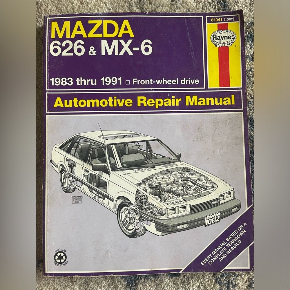 Automotive Repair Manual Haynes 61041 for 1983-1991 Mazda 626 and MX-6 tt